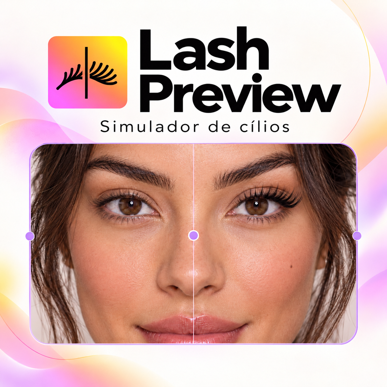 Lash Preview, simulador de cílios — arte do produto